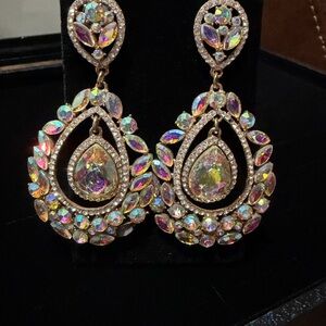 Elegant Gold and Silver Teardrop Earrings